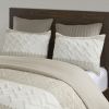 Mila Farmhouse Cotton Duvet Cover Set with Tufted Chevron Chenille – King/Cal King