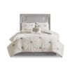 Malia 4-Piece Embroidered Cotton Reversible Duvet Cover Set