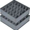 Collapsible 24-Compartment Sock Drawer Organizer – Grey, Space-Saving