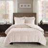 Duke Pleated Faux Fur Comforter Set – King/Cal King
