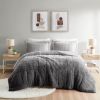 Brielle Ombre Shaggy Faux Fur Comforter Mini Set – Plush & Cozy, Twin