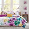 Olivia Asymmetrical Floral Comforter Set – Vibrant Floral, King/Cal King
