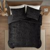 Blair Ruched Faux Fur Comforter Set – Full/Queen, Hypoallergenic & OEKO-TEX