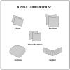 Shawnee Pieced Damask 8-Piece Comforter Set – Blush & Taupe, King