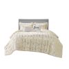 Raina Gold Metallic Geometric Comforter Set – Full/Queen