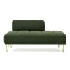 Modern Upholstered Bedroom Bench – Teddy Fabric with Gold Metal Legs