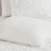 Viola 3-Piece Tufted Cotton Chenille Damask Duvet Cover Set – White, OEKO-TEX