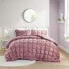 Velvet 3D Puff Box Quilted Down Alternative Comforter Set