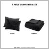 Blair Ruched Faux Fur Comforter Set – Full/Queen, Hypoallergenic & OEKO-TEX