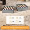 Collapsible 24-Compartment Sock Drawer Organizer – Grey, Space-Saving